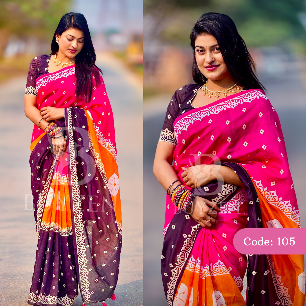 Semi Muslin Saree Code-105