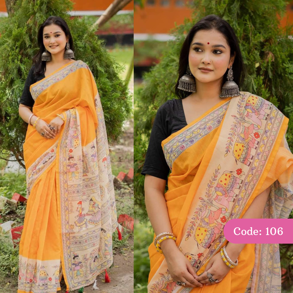 Semi Muslin saree Code-106