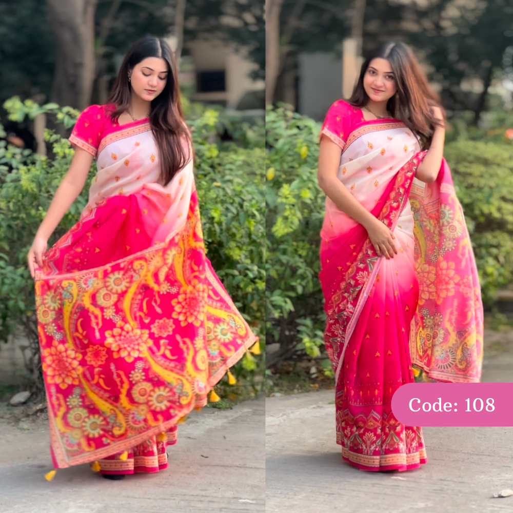 Semi Muslin Saree Code-108